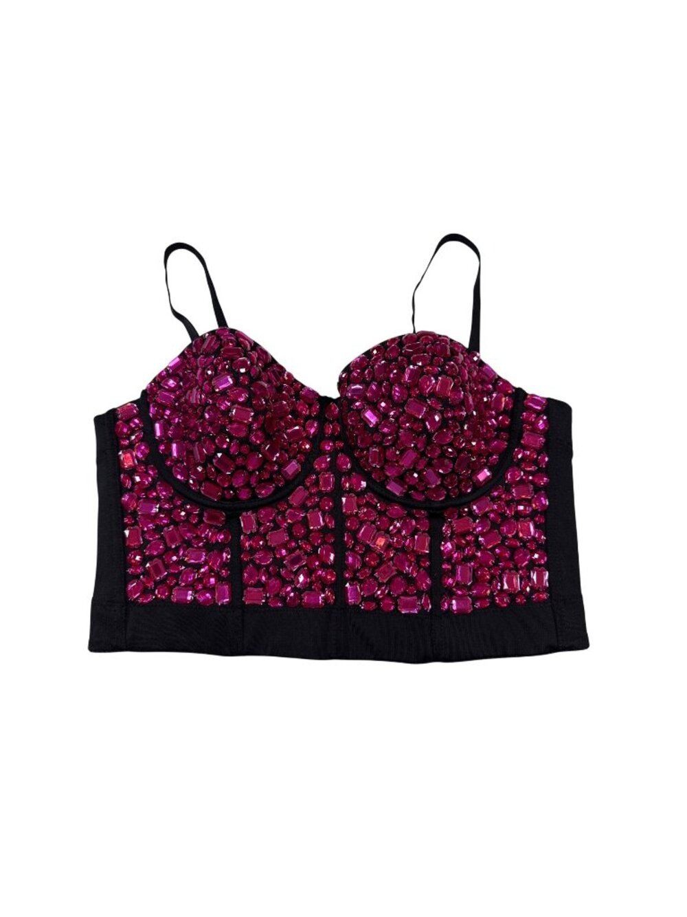 Cleo Rhinestone Embellished Bustier Top Adjustable fits best C/D cup (KK699)
